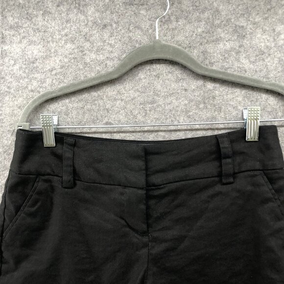 Express Linen Blend Trouser Shorts Womens Size 2 Black 3.5'' Inseam Flat Front - Picture 3 of 8